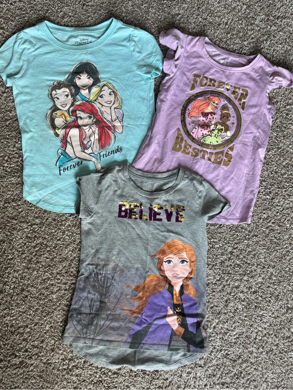 Disney Princess Girls t-shirt bundle